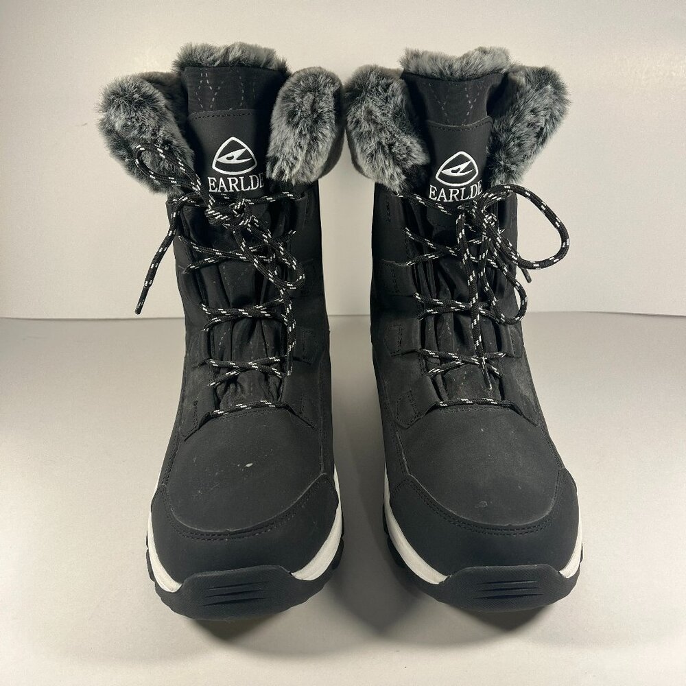 Earlde Boots Winter Snow Black Size 9 Wide NWOT